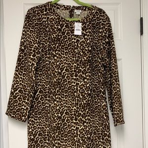 BNWT J. Crew Leopard Print Crepe Shift Dress 14